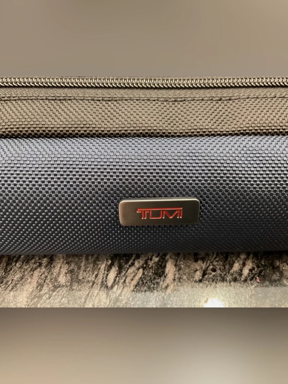 NEW - TUMI Zippered Ballistic Nylon Pencil Case - Cord Pouch - NAVY BLUE & BLACK